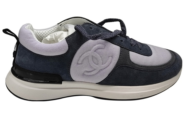 CHANEL Low Top Casual Shoes Women's Gray Purple
