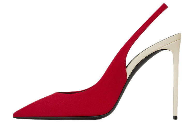SAINT LAURENT Zoe Slim Heel High Heels 10cm Women's Dark Red