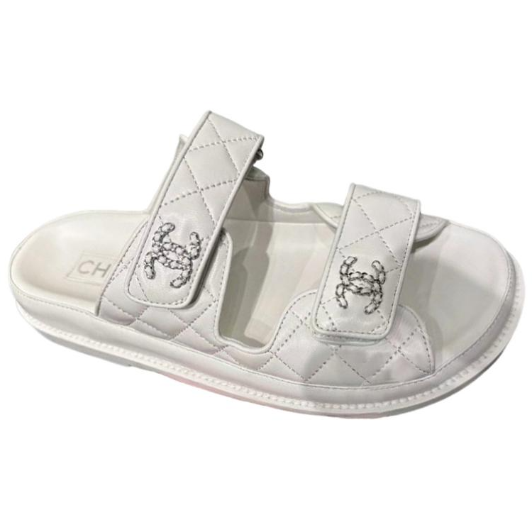 CHANEL Slide Slippers Women's White