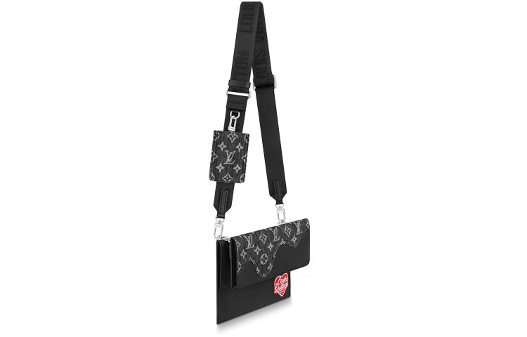 LOUIS VUITTON X Nigo Trio Pouch Monogram Black
