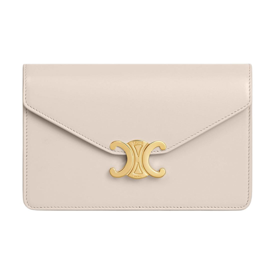 CELINE Margo Calfskin Wallet Women's Light Beige