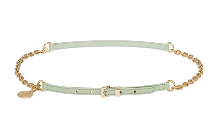MIU MIU Sign Design Belt Pin Buckle Women's Green Width 1CM