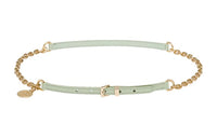 MIU MIU Sign Design Belt Pin Buckle Women's Green Width 1CM