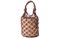 MIU MIU Cow Leather Bucket Bags Handbags Women's Red Brown