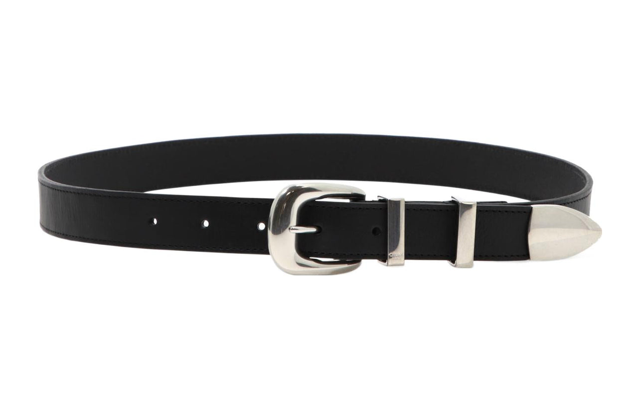 CELINE Leather Belts Unisex Black