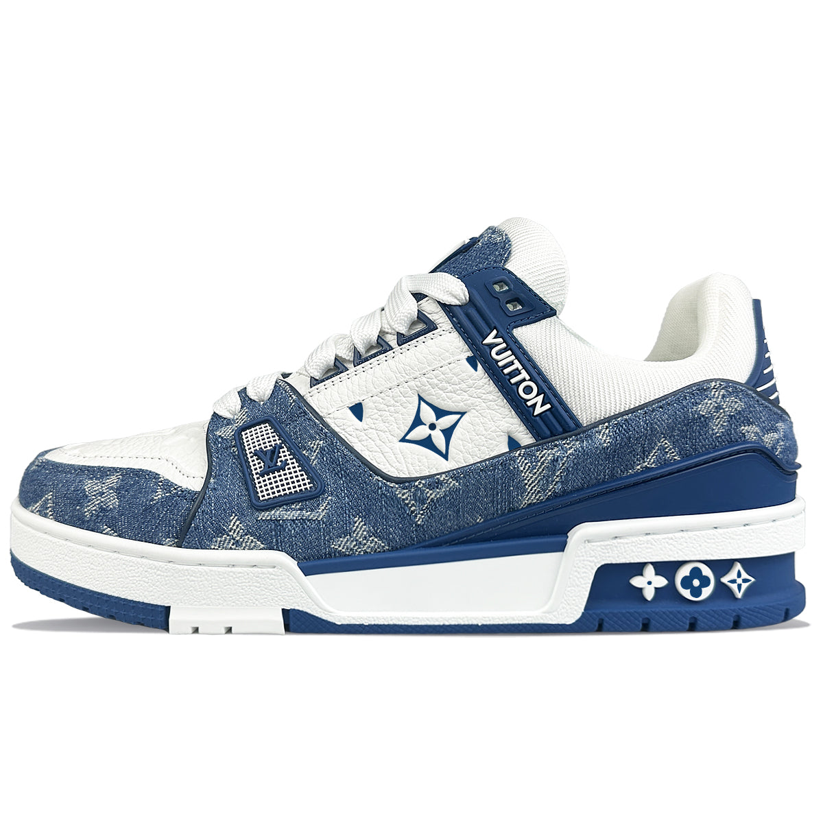 LOUIS VUITTON Trainer BNK High Floor Low-Top Skateboard Shoes Unisex Blue White