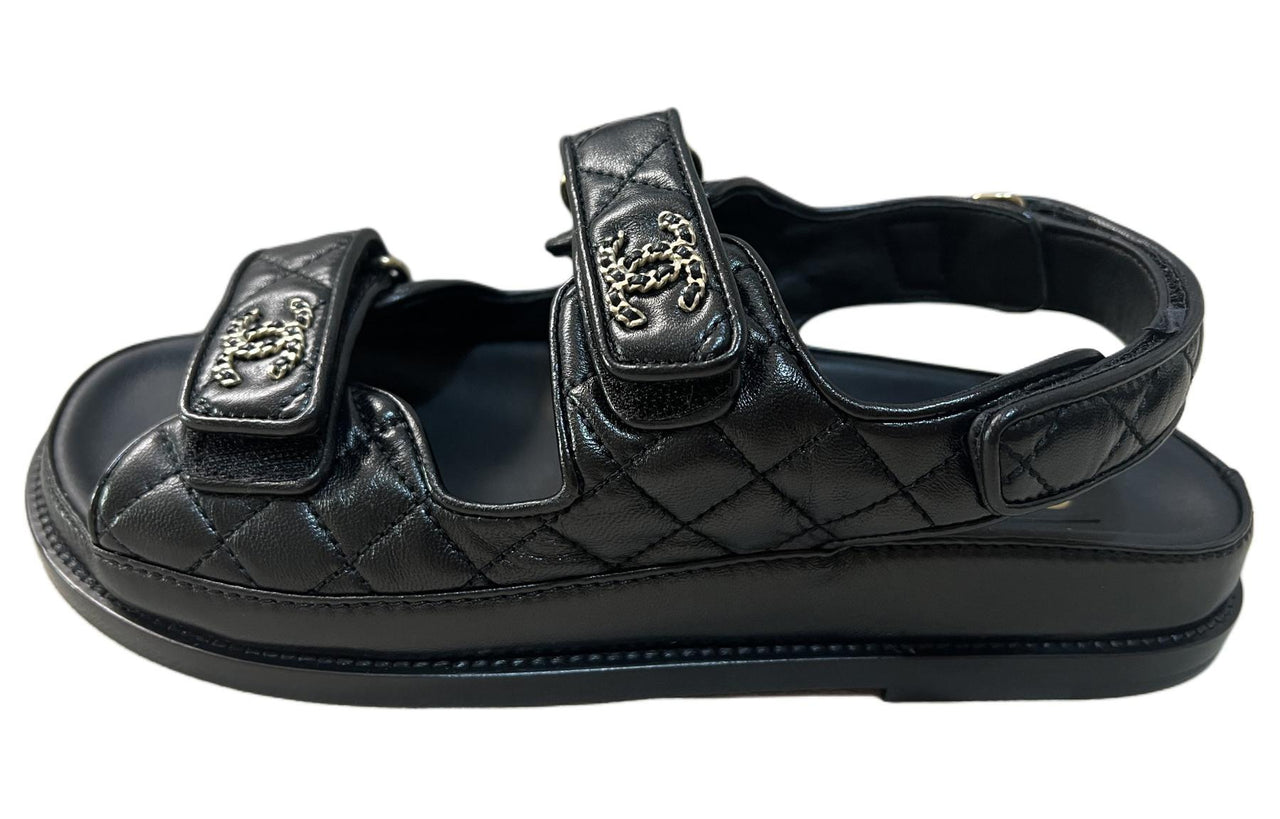 CHANEL Beach Sandals Women's Black