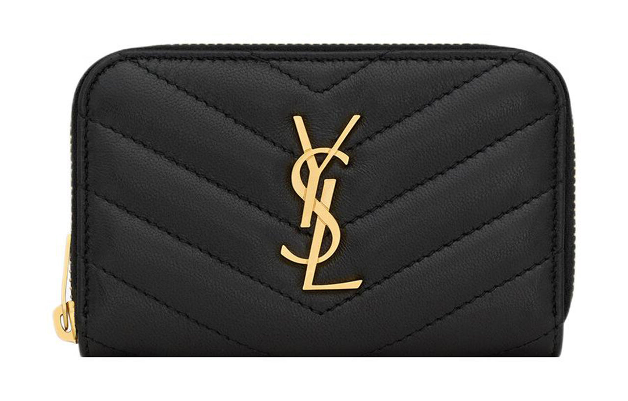 SAINT LAURENT Lambskin Wallet Women's Black