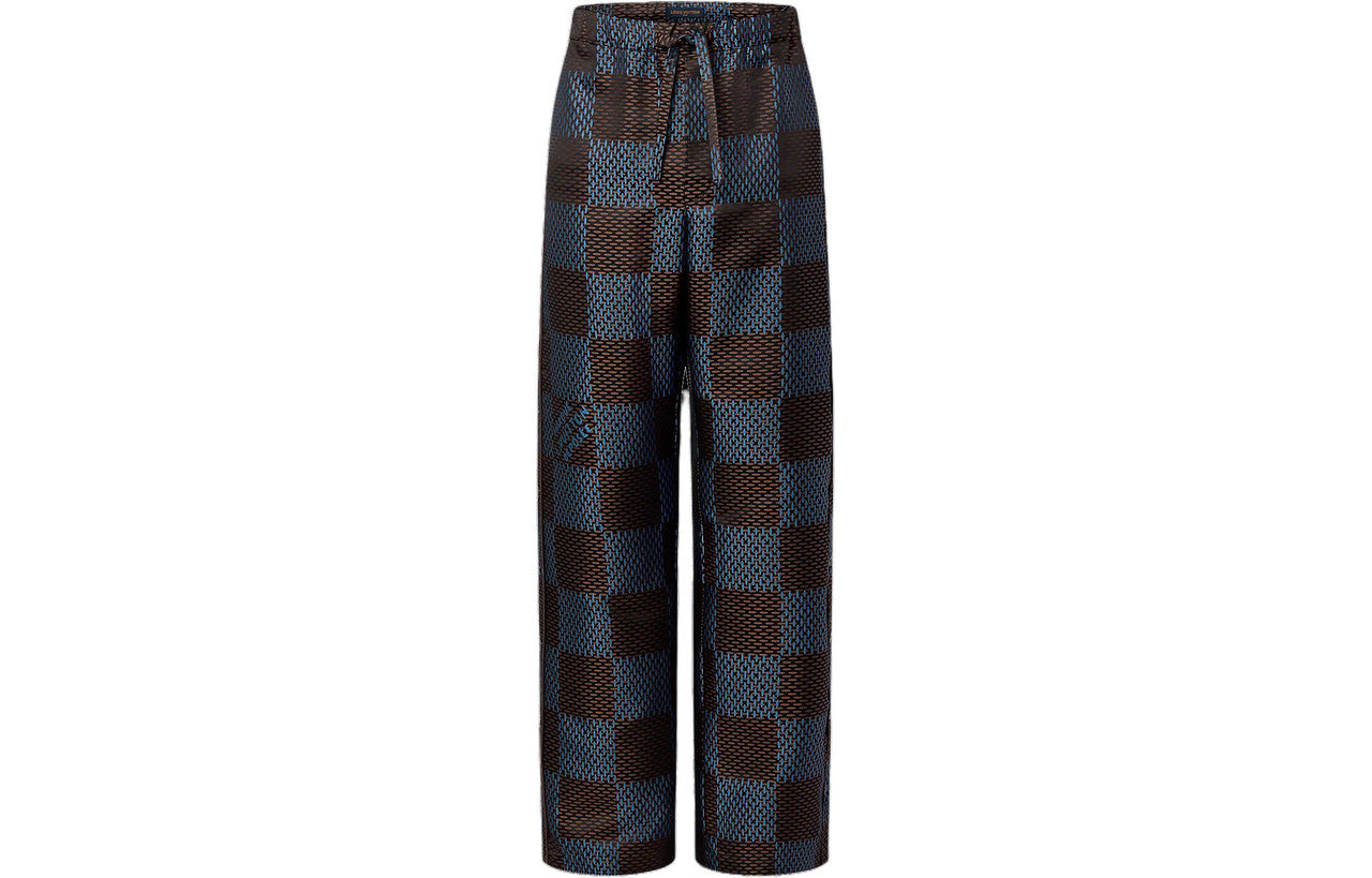 LOUIS VUITTON Damier Silk Pyjama Pants