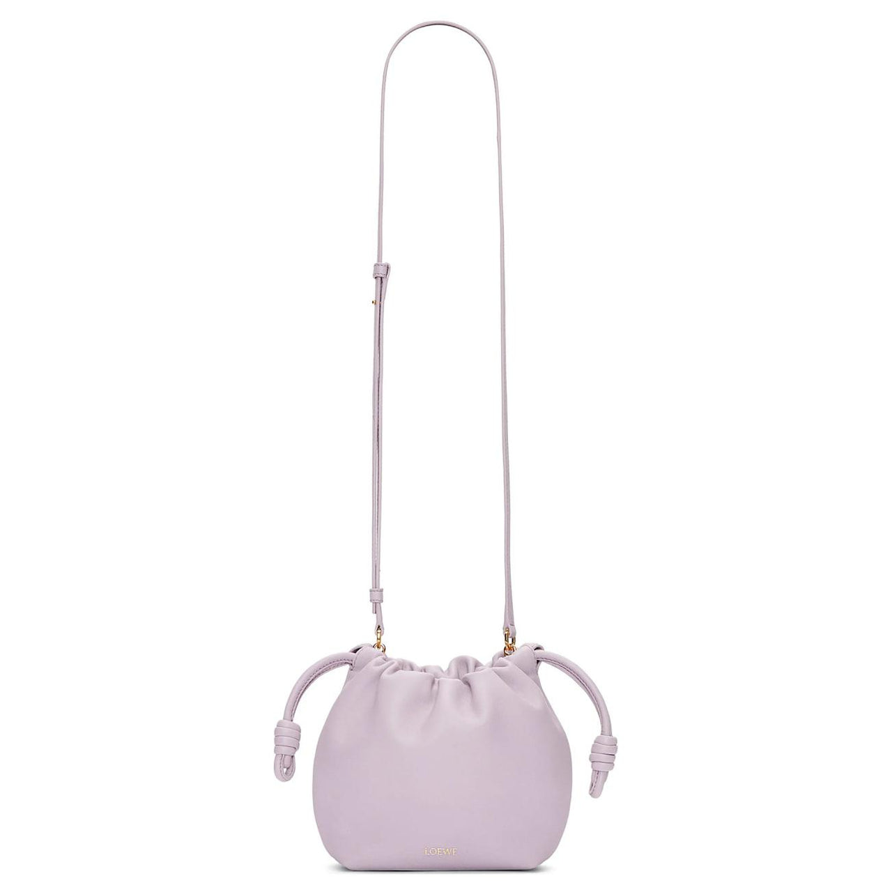 LOEWE Flamenco Nappa Sheepskin One Shoulder Crossbody Clutch Mini Women's Light Purple