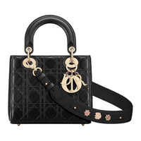DIOR Lady DiorMy ABCDior Sheepskin Shoulder Bag Crossbody Bag Handbag Small Size Women's Black
