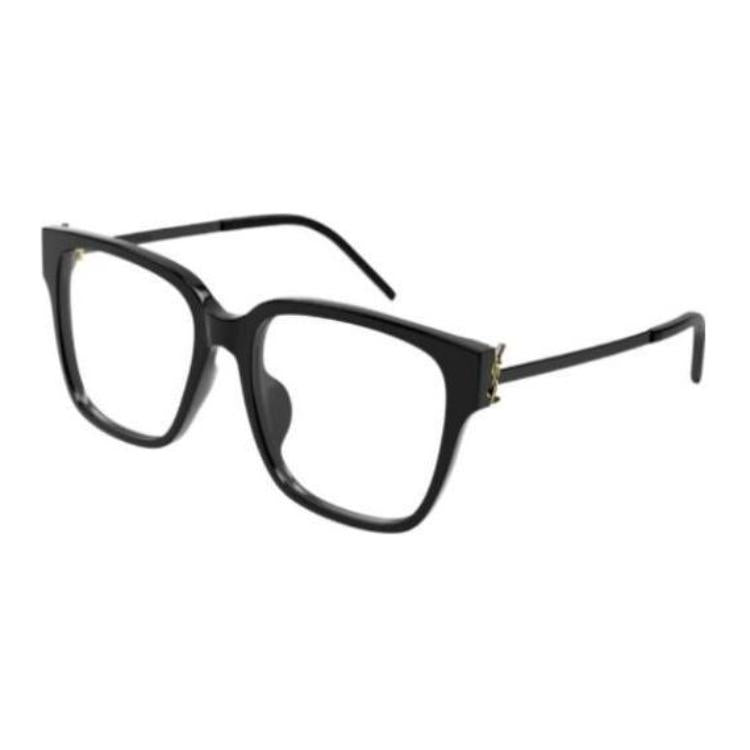 SAINT LAURENT Metal Acetate Rectangular Eyeglass Frames Women's Black