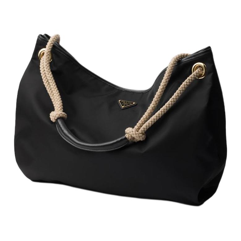 PRADA Re Nylon Fabric Shoulder Bag Tubas Women's Black