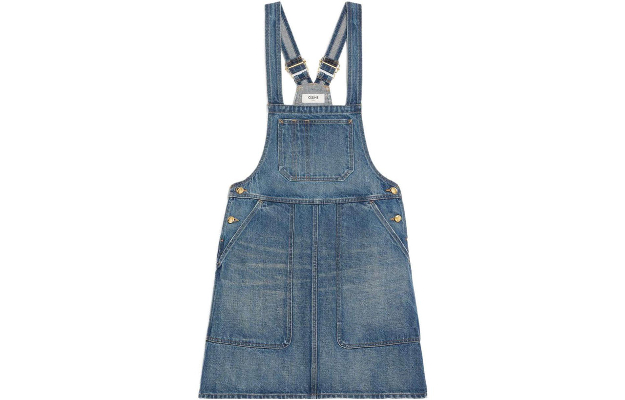 CELINE FW22 Denim Short Skirts Women's Denim Blue