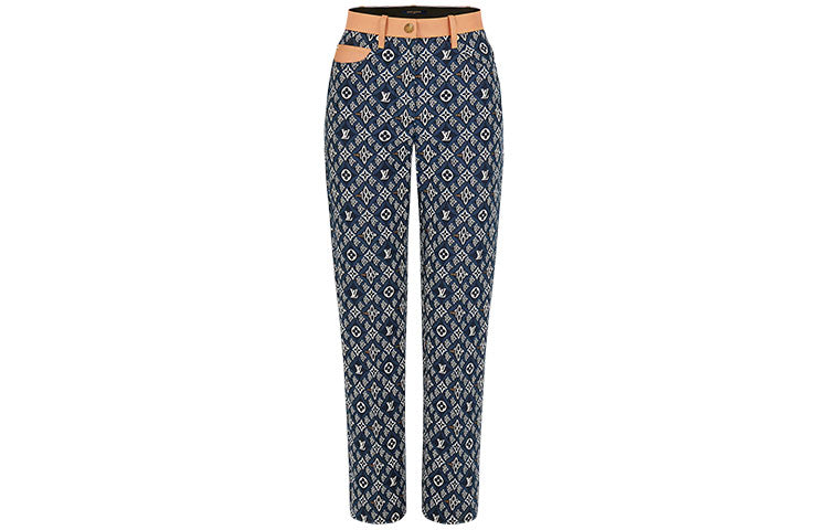 LOUIS VUITTON New Quarterly Products Of LV Casual Pants Women's Blue