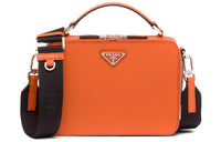 PRADA Prada Saffiano Nylon Handbag Shoulder Bag Crossbody Bag Men's Papaya Color