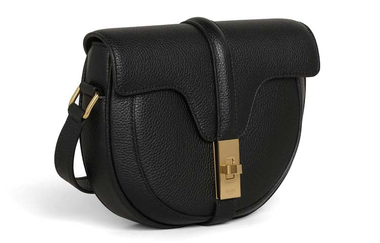 CELINE Besace16 Grain Calfskin Crossbody Bag, Shoulder Bag Small Size Women's Black