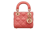 DIOR Lady Dior Sheepskin Dior Bag Shoulder Bag Crossbody Bag Handbag Extra Mini Women's Coral Pink
