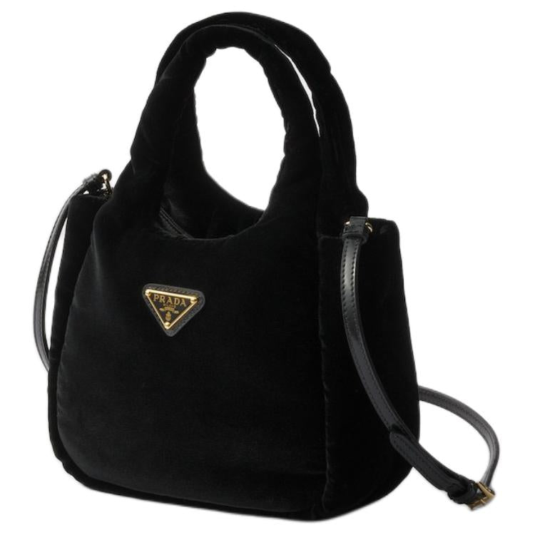 PRADA Fabric One Shoulder Handbags Mini Women's Black