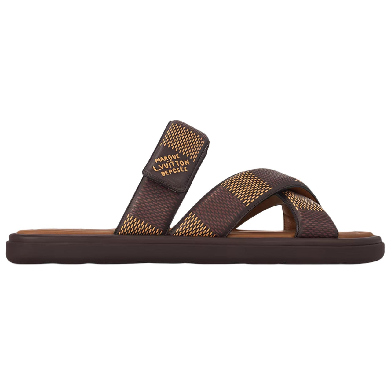 LOUIS VUITTON Slip-Resistant Slide Slippers Men's Brown