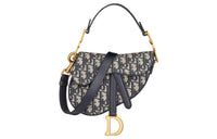 DIOR Saddle Fabric Saddle Bag, Shoulder Bag, Crossbody Bag, Handbag Mini Women's Blue