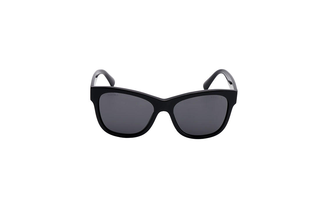 CHANEL Plate Frame Butterfly Sunglasses Unisex Black