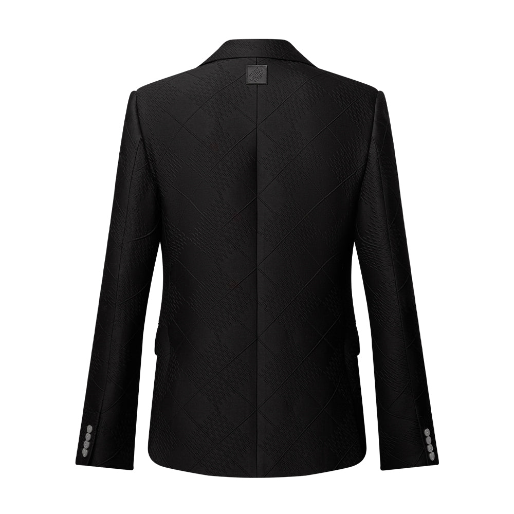 LOUIS VUITTON Double-Breasted Wool-Silk Blend Tailored Jacket