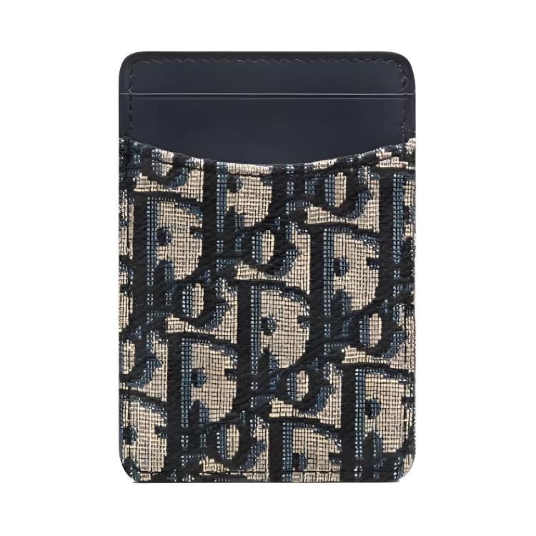 DIOR 30 Montaigne Fabric Card Holder Women's Blue