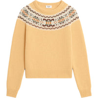 CELINE Crew Neck Sweater In Triomphe Fair Isle Wool