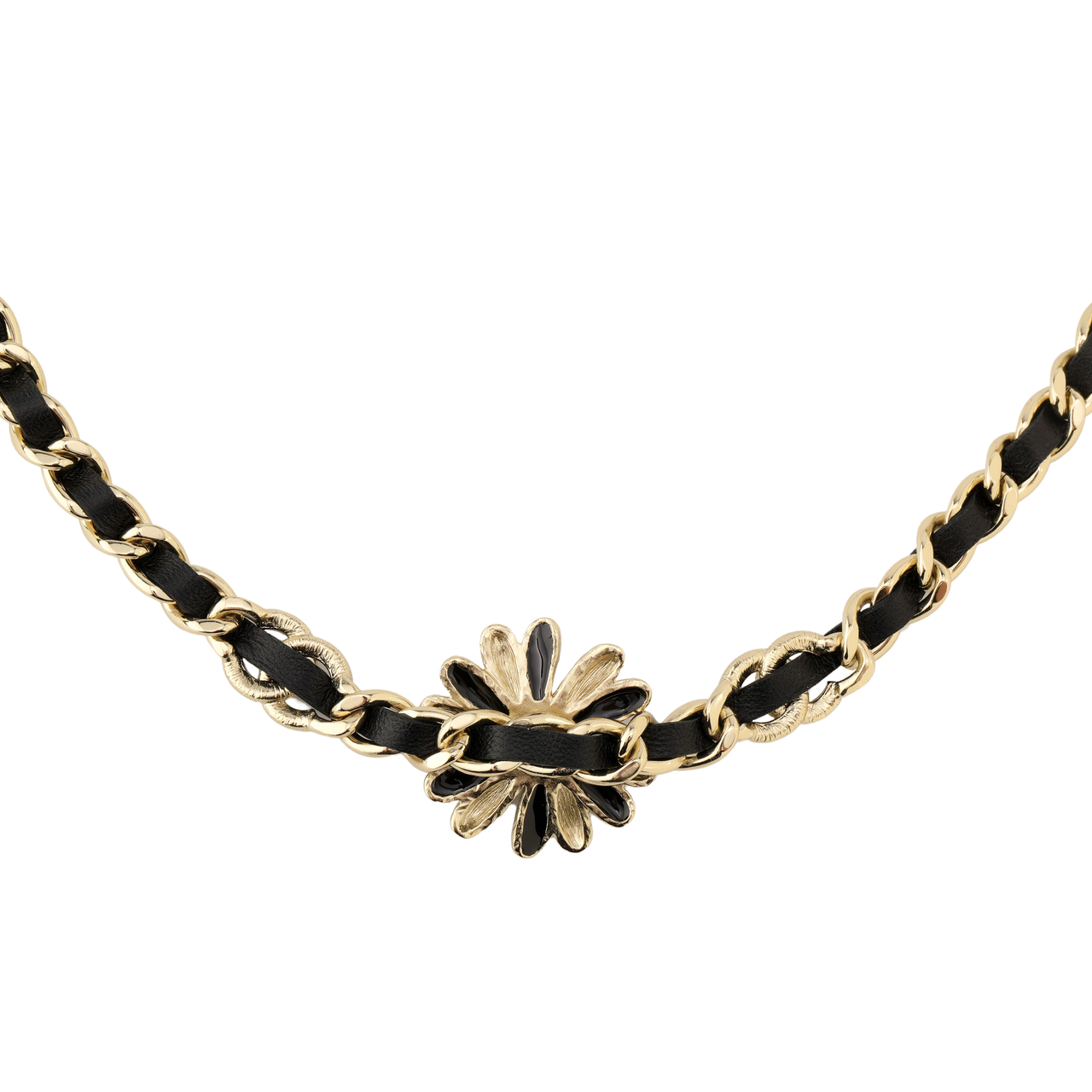 CHANEL Necklaces Women's Black/Gold