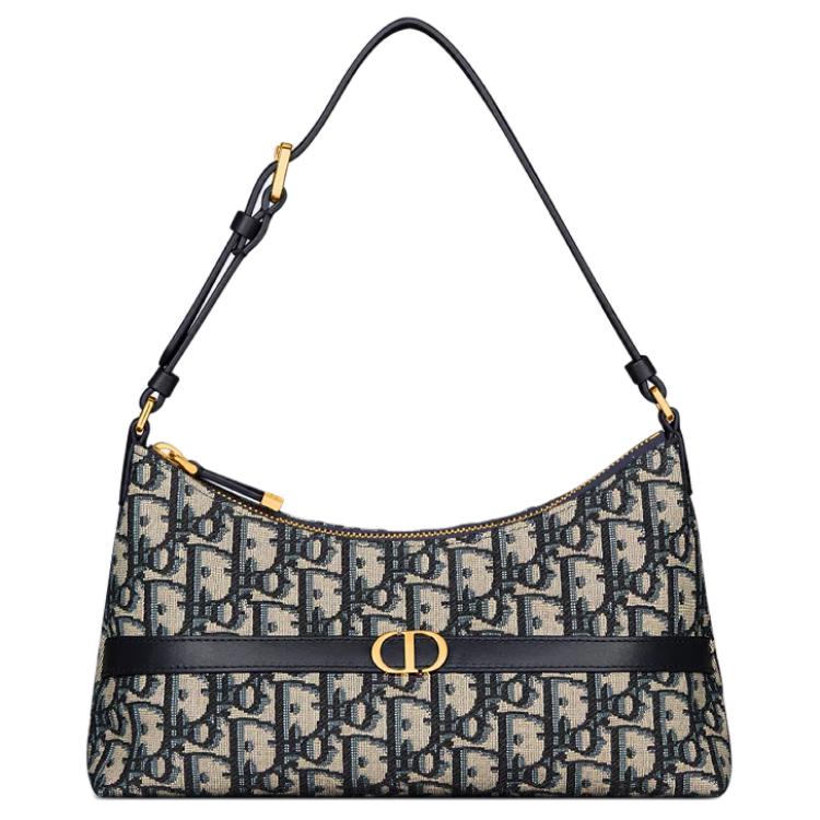 DIOR 30 Montaigne Cigale Mini Hobo Shoulder Bag Women's Blue