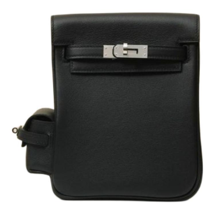 HERMES Swift Leather Backpack Women's 89 Nior Black