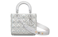 DIOR Lady DiorMy ABCDior Sheepskin Daisie Bag Shoulder Bag Crossbody Bag Handbag Small Size Women's Fluorescent Silver