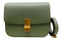 CELINE Classic Bo Cow Leather Tofu Bag, Square Bag, Crossbody Bag, Shoulder Bag Medium Size Women's Avocado Green