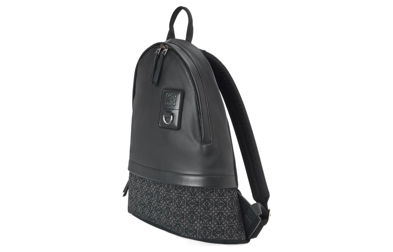LOEWE Jacquard With Calfskin Backpack Regular Men's Black