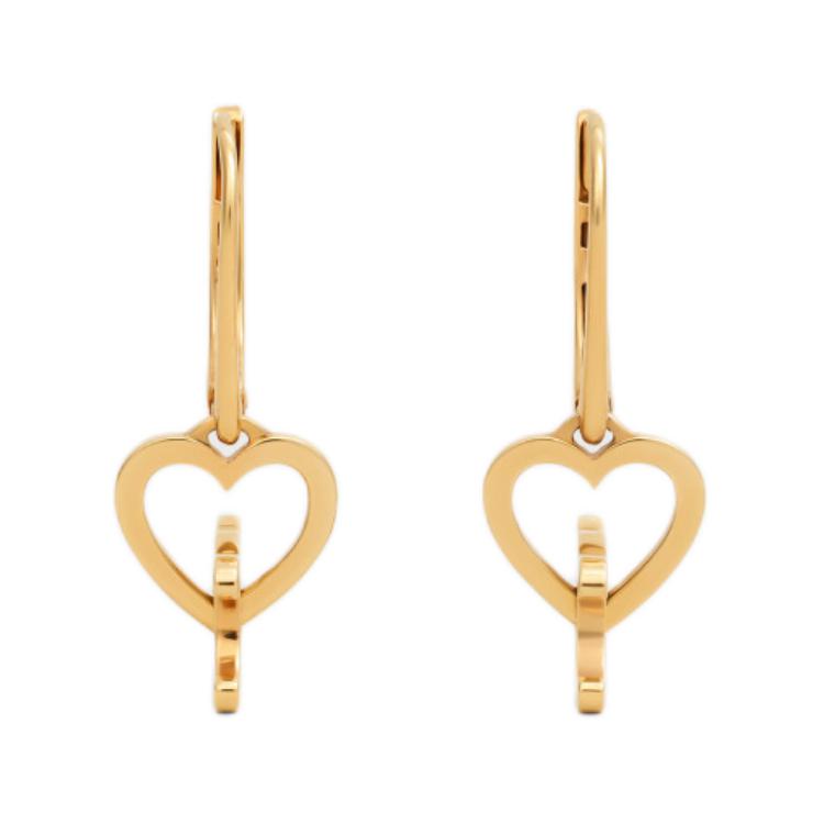 CELINE Brass Earrings Women's Gold
