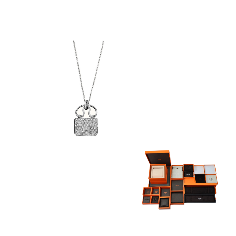 HERMES White Gold Necklaces Women's
