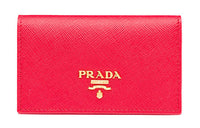 PRADA Saffiano Leather Card Holder Women's