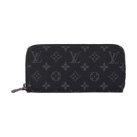 LOUIS VUITTON Monogram Eclipse Canvas Wallet Women's Gray