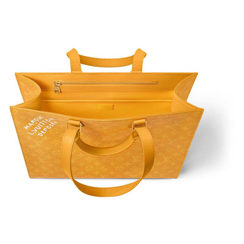 LOUIS VUITTON Sac Plat Monogram Heritage Coated Canvas Tote Bag Shopping Bag Shoulder Bag Handbag Men's Orange
