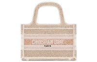DIOR BookTote Faux Crystal Embroidery Tote Bag Shopping Bag Handbag Mini Women's Gold
