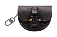 DIOR Grained Calfskin Coin Purse Men's Black