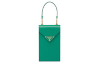 PRADA Leather Shoulder Bag Crossbody Bag Handbag Mini Women's Green