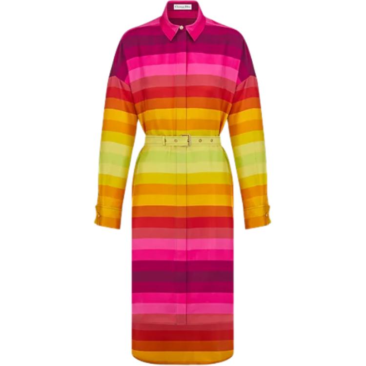 DIOR Long Sleeved Dress Women's Red
