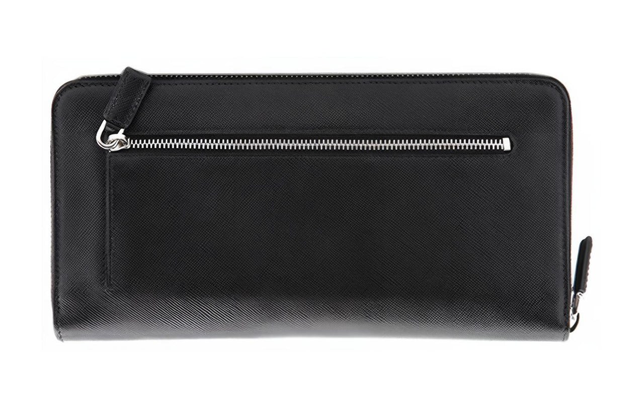 PRADA Cow Leather Wallet Men's Black