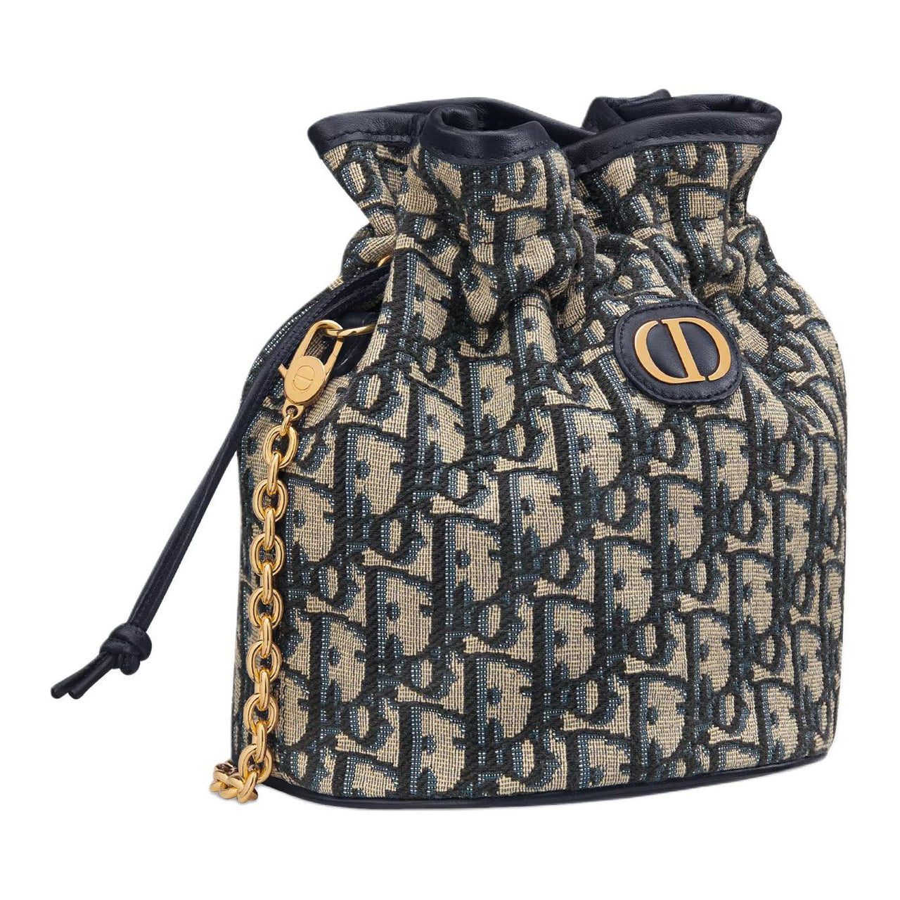 DIOR 30 Montaigne Cotton Bucket Bag, Shoulder Bag, Crossbody Bag Mini Women's Blue