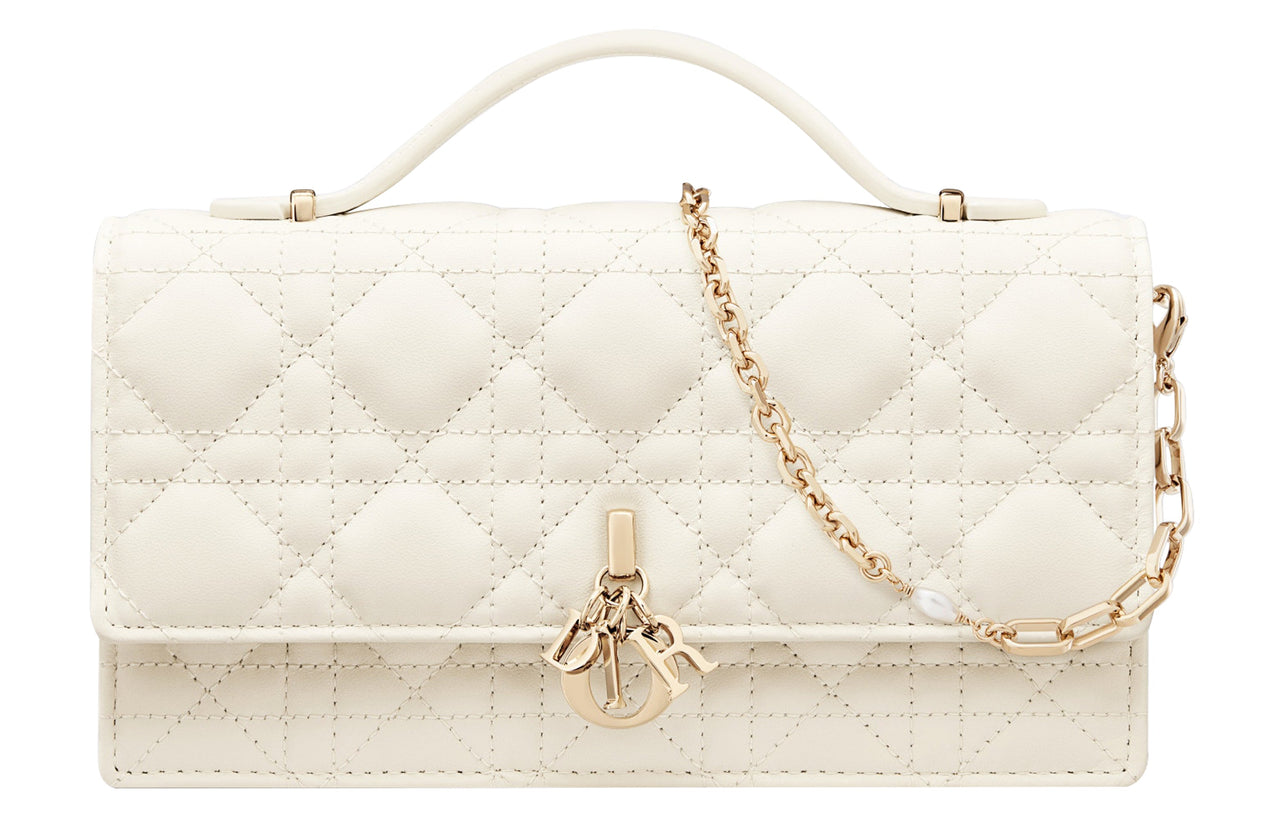 DIOR Lady Dior Sheepskin Shoulder Bag, Crossbody Bag, Handbag Regular Women's White