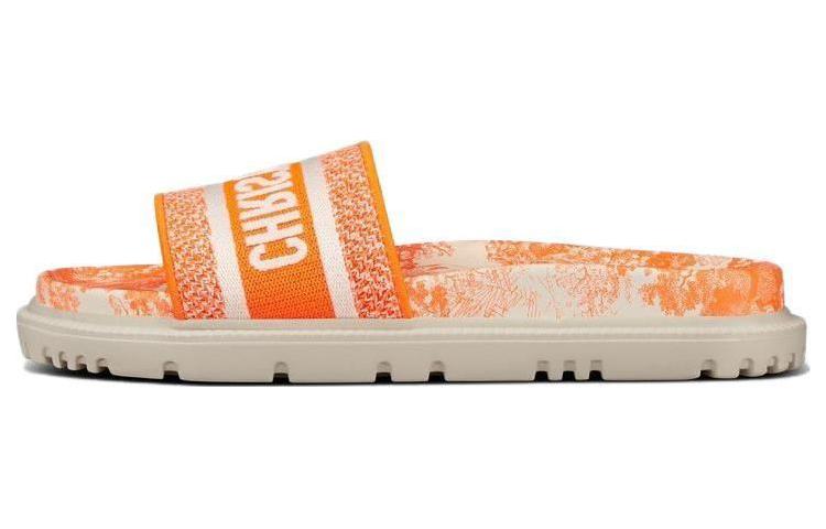 DIOR Dway Rubber Sole Slip Resistant Stylish Sandal Women's Bright Orange