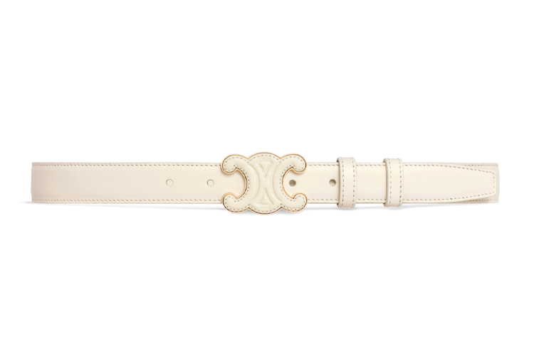 CELINE Leather Belts Women's White