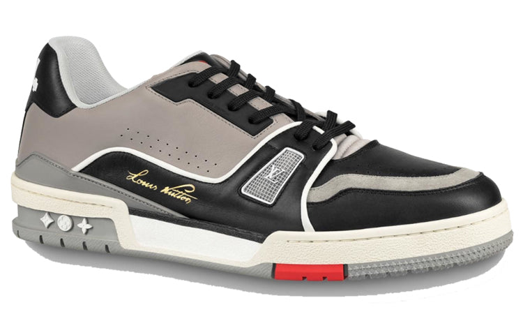 LOUIS VUITTON Trainer Stylish Skateboarding Shoes Unisex Black Gray